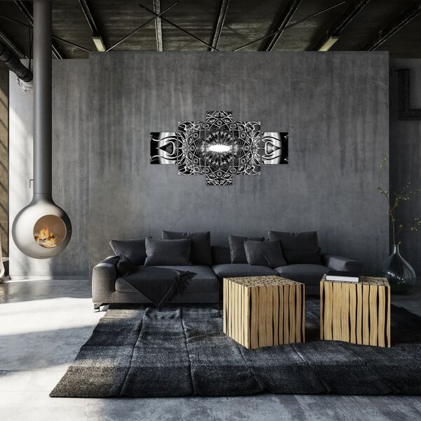 Obraz černobílých ornamentů (125x70 cm)