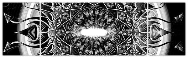 Obraz černobílých ornamentů (170x50 cm)