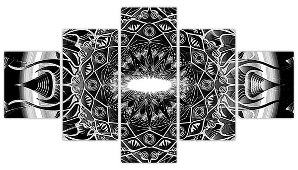 Obraz černobílých ornamentů (125x70 cm)
