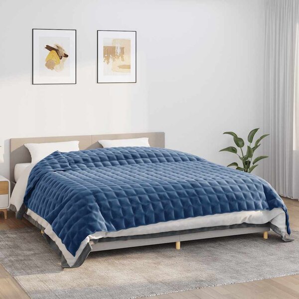 Zátěžová deka modrá 235 x 290 cm 11 kg textil