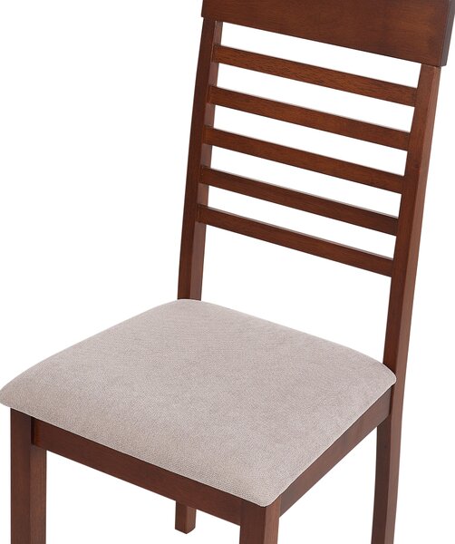 Sada 2 jídelních židlí ORTLEY Dřevo Tmavě hnědá/Taupe