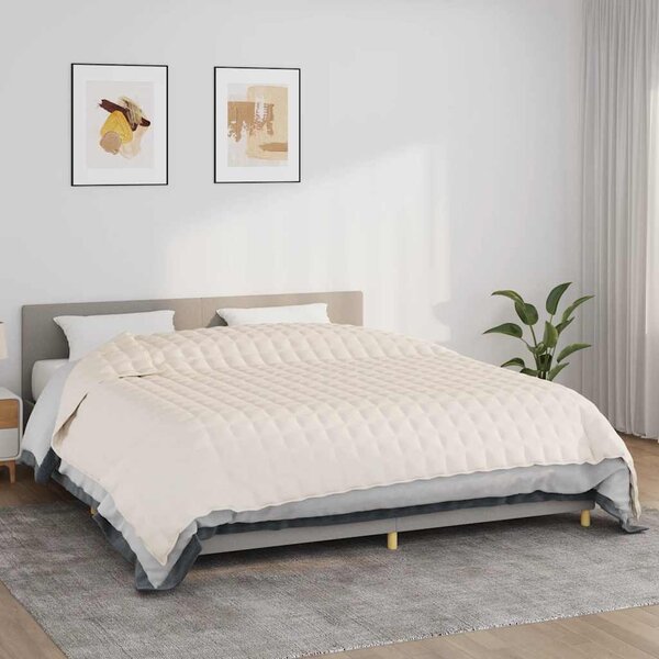 Zátěžová deka světle krémová 235 x 290 cm 11 kg textil