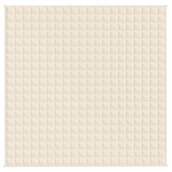 Zátěžová deka světle krémová 200 x 200 cm 9 kg textil