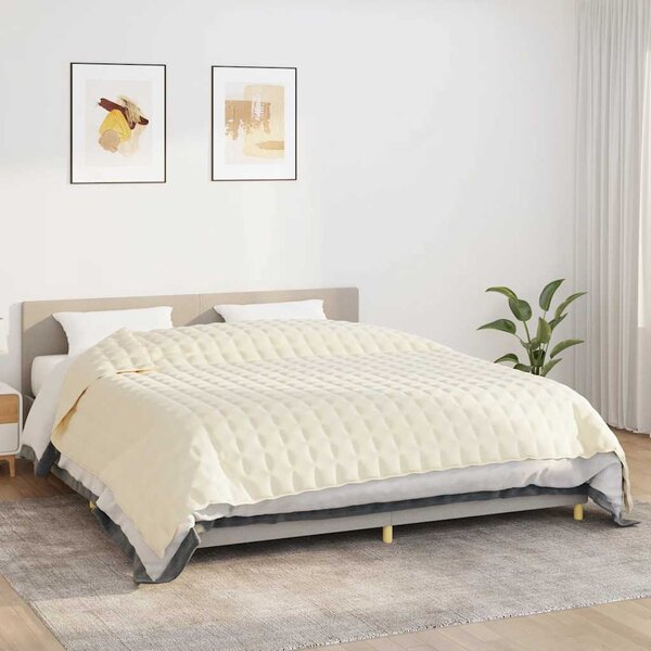 Zátěžová deka světle krémová 220 x 260 cm 15 kg textil