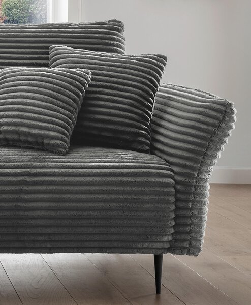 ROHOVÁ SEDAČKA, textil, antracitová P & B - Sedací soupravy, Online Only