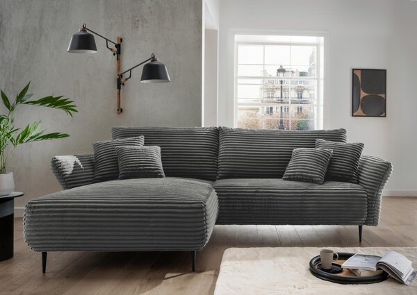 ROHOVÁ SEDAČKA, textil, antracitová P & B - Sedací soupravy, Online Only