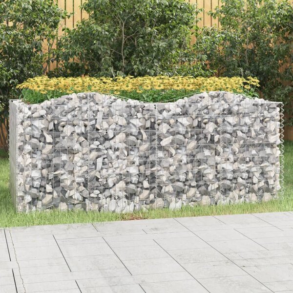 Klenutý gabion vyvýšený záhon 200x100x100 cm pozinkované železo