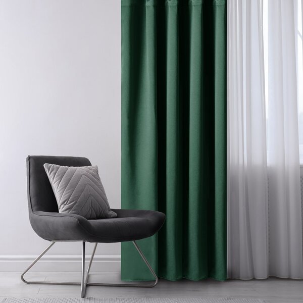 Závěs AmeliaHome Blackout s průchodkami 140x245 cm tmavě zelený, velikost 140x245
