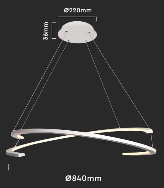 LED Solution Bílé závěsné LED svítidlo designové 84cm 48W stmívatelné Barva světla: Denní bílá 14987