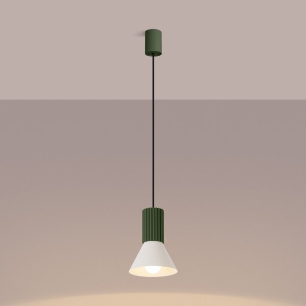 Sollux SL.1872 - Lustr na lanku ESTRIA 1xE14/10W/230V pr. 14 cm zelená