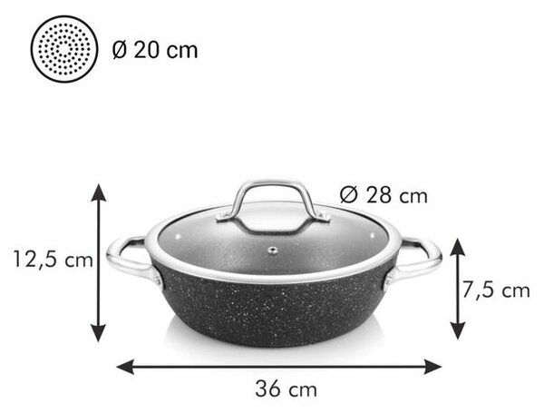 Pánev hluboká PRESIDENT Stone s poklicí ø 28 cm