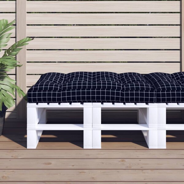 Poduška na palety černá károvaná 120 x 80 x 12 cm textil