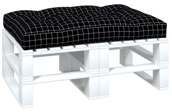 Poduška na palety černá károvaná 120 x 80 x 12 cm textil