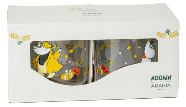 Sada skleněných hrnků Moomin Gift of Love 0,3l, 2 ks