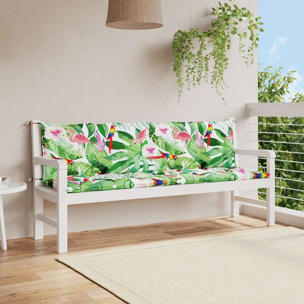 Podušky na zahradní lavici 2 ks vícebarevné 200x50x7 cm textil