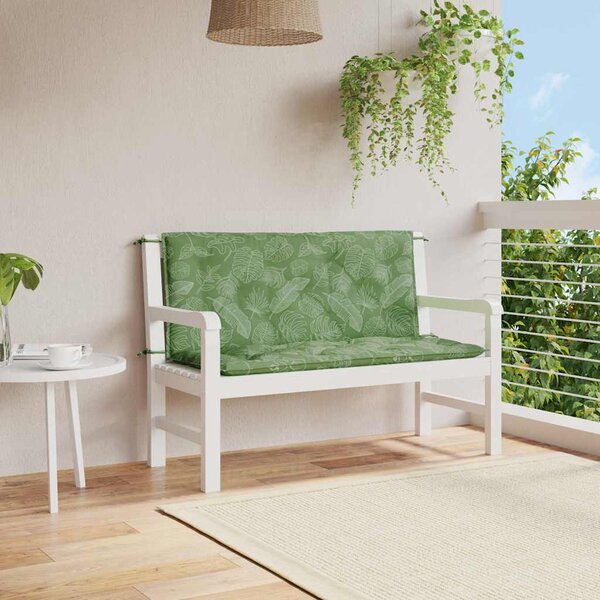 Podušky na zahradní lavici 2 ks vzor listů 120x50x7 cm textil