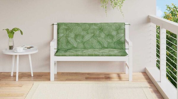 Podušky na zahradní lavici 2 ks vzor listů 120x50x7 cm textil