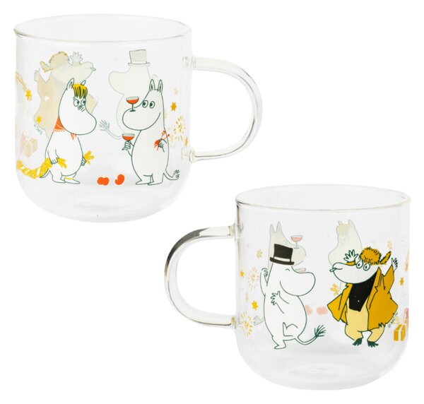 Sada skleněných hrnků Moomin Gift of Love 0,3l, 2 ks