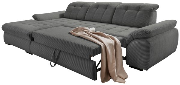 ROHOVÁ SEDAČKA, textil, šedá Livetastic - Sedací soupravy, Online Only