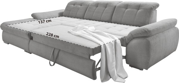 ROHOVÁ SEDAČKA, textil, šedá Livetastic - Sedací soupravy, Online Only