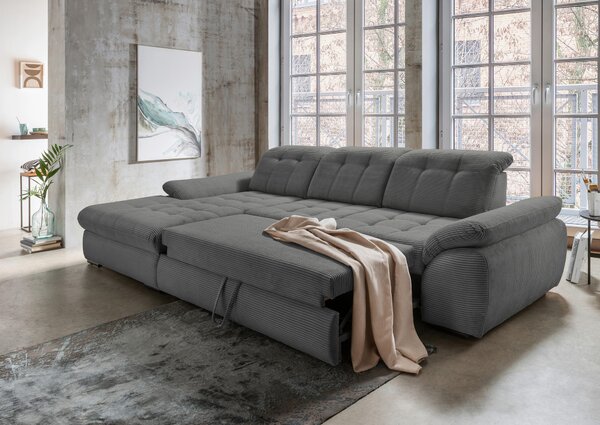 ROHOVÁ SEDAČKA, textil, šedá Livetastic - Sedací soupravy, Online Only