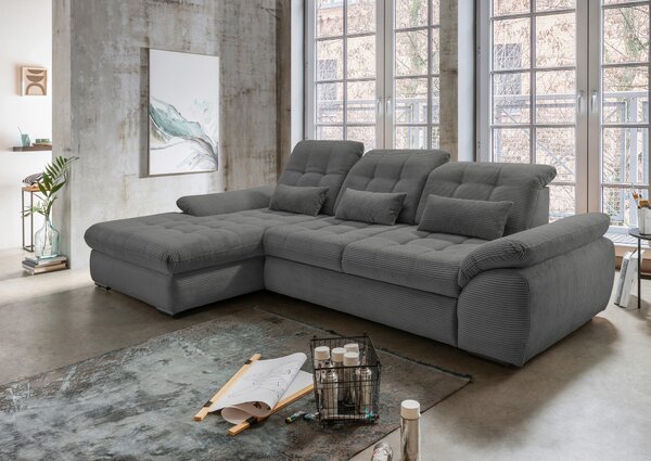 ROHOVÁ SEDAČKA, textil, šedá Livetastic - Sedací soupravy, Online Only