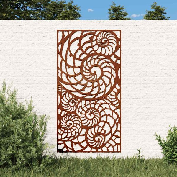 Zahradní nástěnná dekorace 105 x 55 cm cortenová ocel Ulita