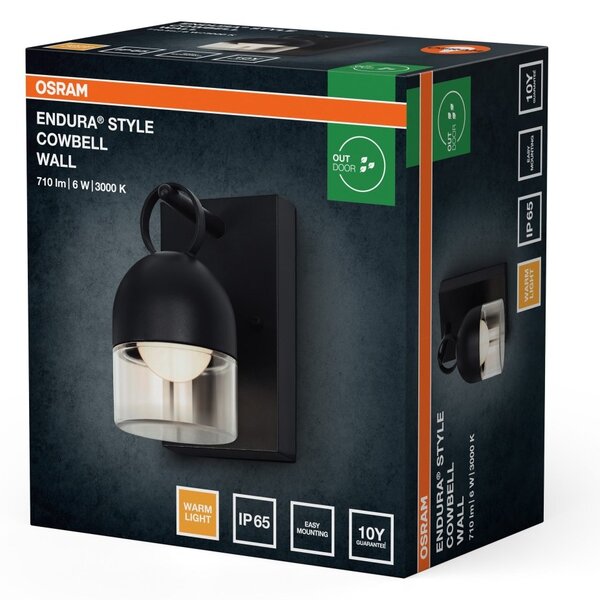 Venkovní svítidlo ENDURA® Style Cowbell IP65, šedá, teplá bílá