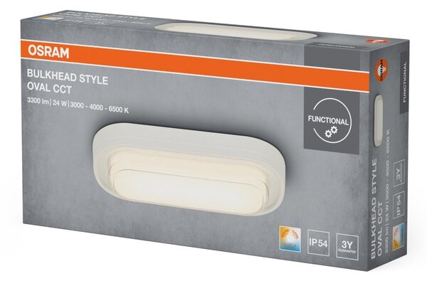 Stropní svítidlo Bulkhead Style, bílá, laditelná bílá, 24,00 W