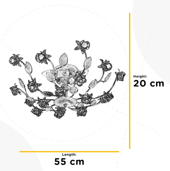 STROPNÍ SVÍTIDLO, 55/55/20 cm - Online Only svítidla, Online Only