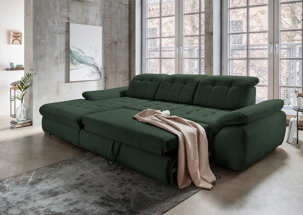 ROHOVÁ SEDAČKA, textil, tmavě zelená Livetastic - Sedací soupravy, Online Only