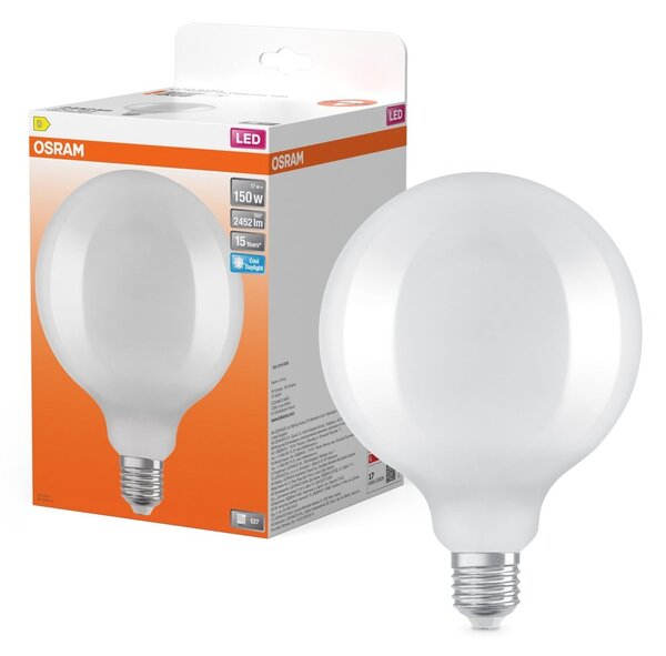 Matná LED žárovka E27 STAR 17 W, studená bílá, náhrada 150 W