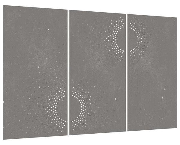 Zahradní nástěnné dekorace 3 ks 105x55 cm cortenová ocel Slunce