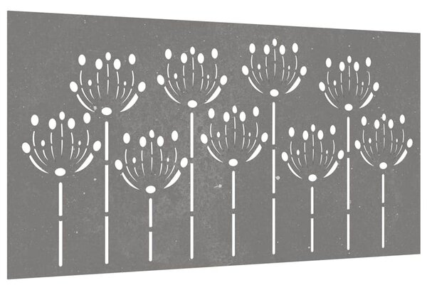 Zahradní nástěnná dekorace 105 x 55 cm cortenová ocel Květina