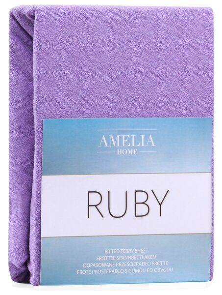 FLHF Froté prostěradlo Ruby, fialová Rozměr: 140-160x200+30 cm