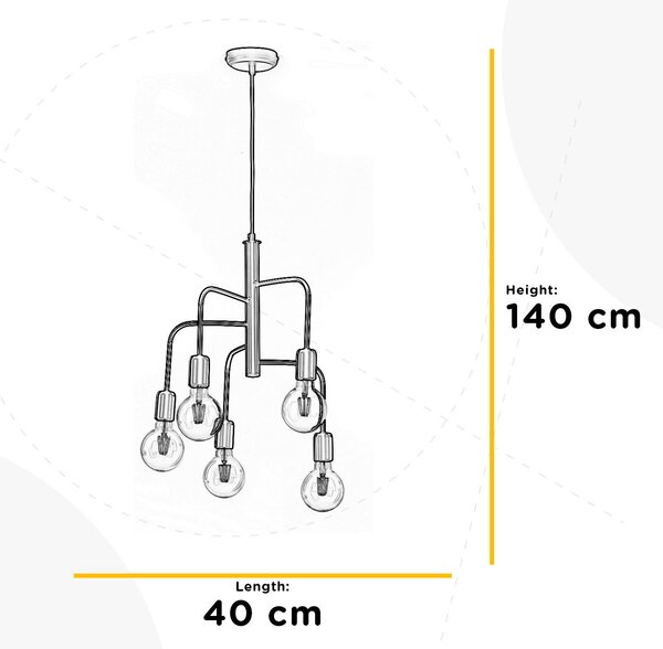 ZÁVĚSNÉ SVÍTIDLO, 40/140 cm - Online Only svítidla, Online Only