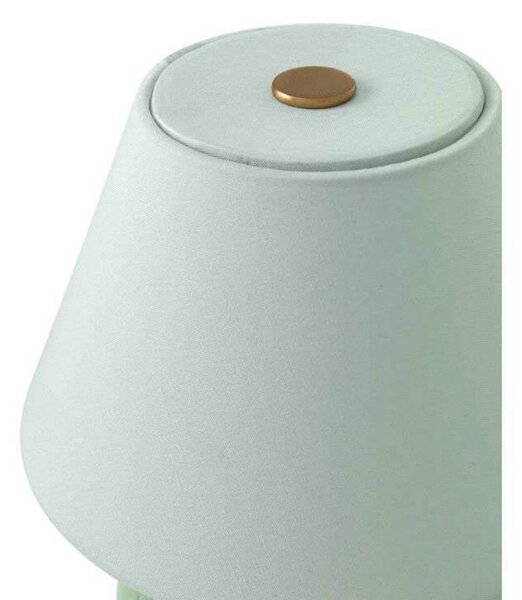 Globen Lighting stolní lampa na baterie IRIS, zelená, výška 23 cm, stmívatelný, Zelená, Obývací pokoj / jídelna, Textil / tkanina / hedvábí, Vintage
