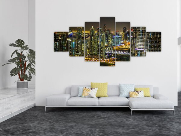 Obraz nočního města (210x100 cm)