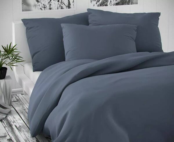 Saténové povlečení LUXURY COLLECTION tm. šedé - 140/200, 70/90