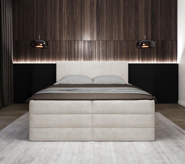 POSTEL BOXSPRING, 180/200 cm, bílá MID.YOU - Postele s úložným prostorem, Online Only