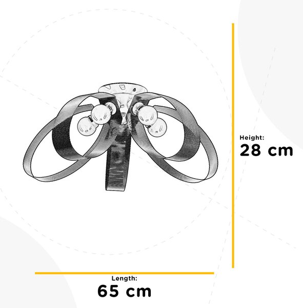 STROPNÍ SVÍTIDLO, 65/65/28 cm - Online Only svítidla, Online Only