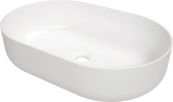 Deante Round umyvadlo 58x38 cm oválné na pult bílá lesk CGR_6U6S