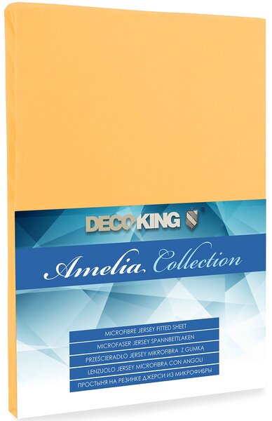 DecoKing Bavlněné jersey prostěradlo Amelia, oranžová Rozměr: 200-220x200+30 cm