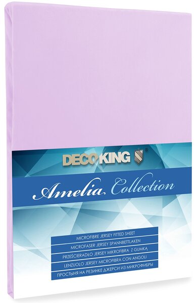 DecoKing Jersey prostěradlo z mikrovlákna Amelia, fialová Rozměr: 100-120x200+30 cm