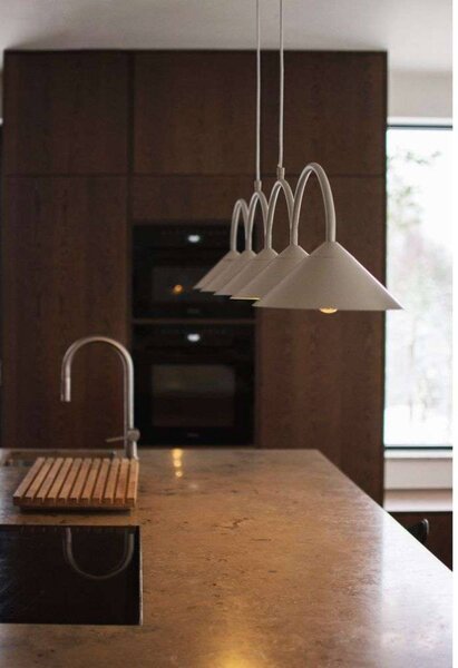 Globen Lighting závěsné světlo CURVE 5, béžová, 5 ramen, 165 cm, stmívatelný, Krémová / jantar, Obývací pokoj / jídelna, kov, Vintage