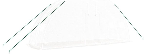 Skleník s ocelovým rámem bílý 12 m² 6 x 2 x 2,85 m