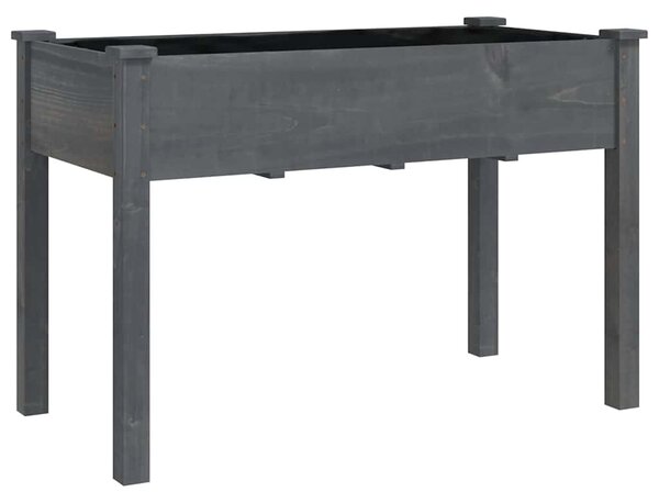 Truhlík na kolečkách s vložkou šedý 118x59x80 cm masivní jedle