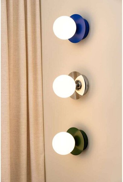 Globen Lighting Nástěnné světlo ART DECO, zelená/bílá, Ø 16 cm, IP44, stmívatelný, Zelená, Obývací pokoj / jídelna, kov, Design, Koule
