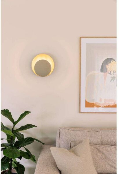 Globen Lighting Nástěnné světlo ORBIT, béžové, Ø 30 cm, Krémová / jantar, Obývací pokoj / jídelna, kov, Design