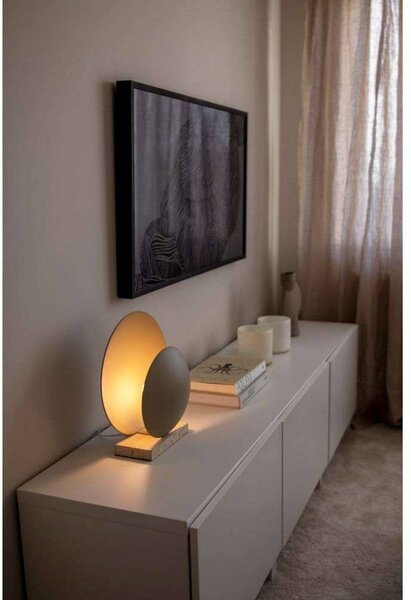 Globen Lighting stolní lampa ORBIT, béžová, výška 32 cm, Krémová / jantar, Obývací pokoj / jídelna, kov, Design